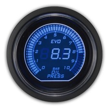 EVO 52mm 2-1/16" Digital Oil Pressure Gauge 0 10 BAR Blue Red LCD