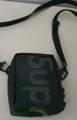 SS21 Supreme schwarz Neck Pouch Schultertasche Cordura Stoff Nylon wasserabweisend