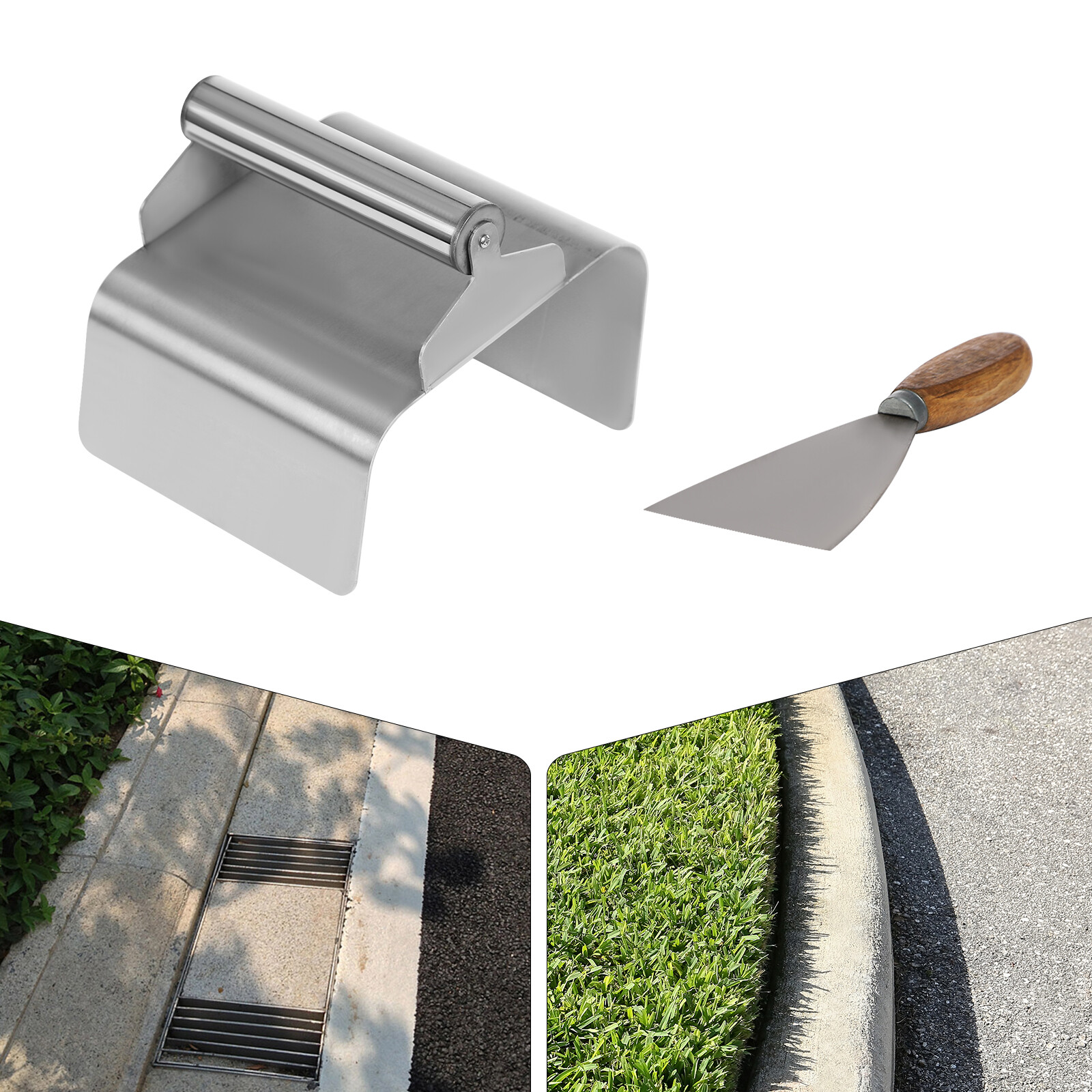 Concrete Curb Trowel Edger Landscape Curb Trowel Kraft Tool with Putty Knife