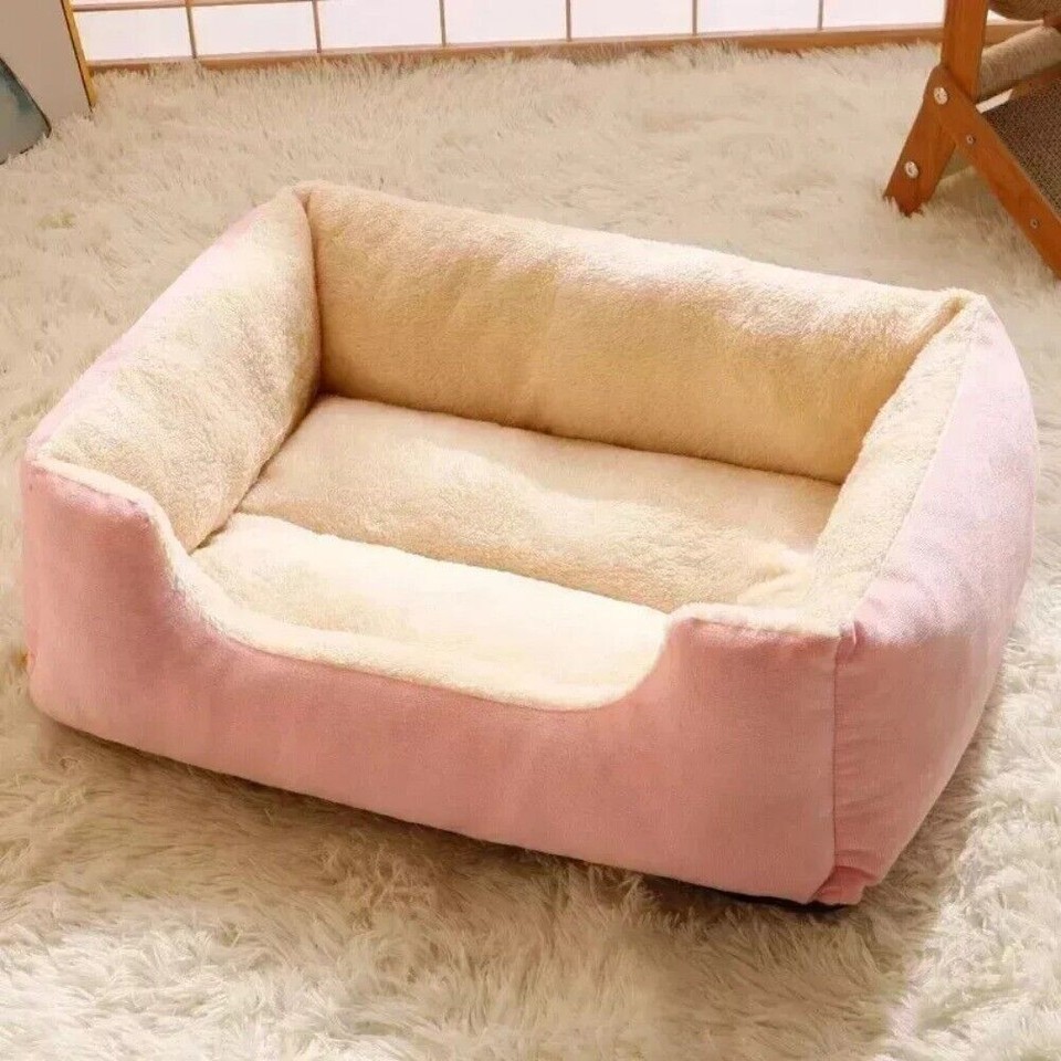 Dog Cat Pet Calming Bed Warm Soft Plush Nest Comfy Sleeping Kennel Pet