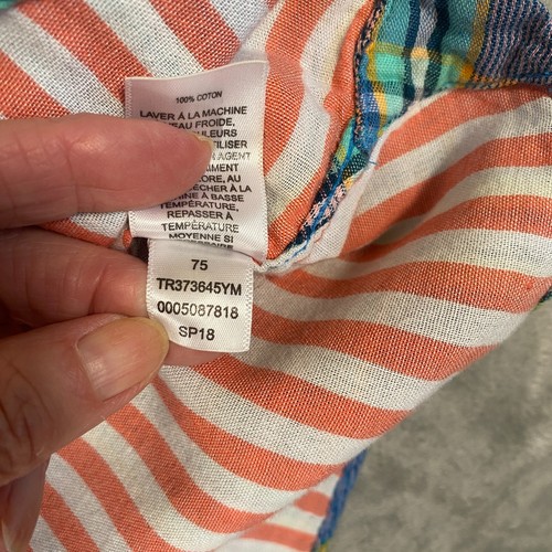The Rail Shirt Mens Medium Blue Multi Plaid and Striped Short Sleeve Button Up - Picture 9 of 12
