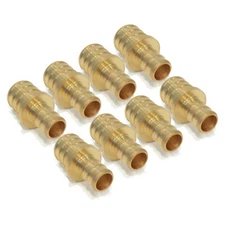 (8) 3/4" x 1/2" PEX BRASS LEAD FREE REDUCING COUPLINGS Crimp Waterline Connector