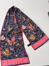 The Specialty House 100 Silk Multicolor Butterfly Scarf 11  X 58  