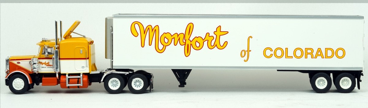 Brekina Peterbilt 359 & 45' Reefer Trailer - Monfort #85719 '70s