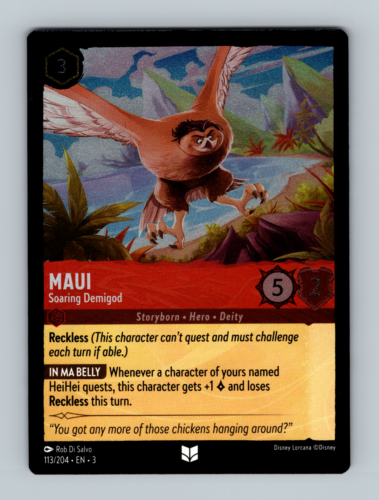 Disney Lorcana: Into The Inklands - Maui - Soaring Demigod - 113/204 (Cold Foil) - Picture 1 of 2