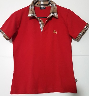 Damen Poloshirt Polohemd Rot Original Burberry Gr. M