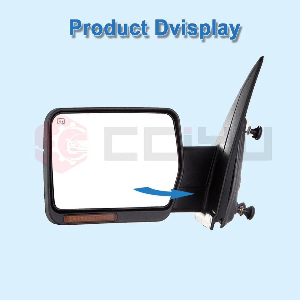 Lámpara de charco de señal térmica eléctrica espejo conductor cromado izquierda para Ford F150 2004-14 Foto 2 de 4