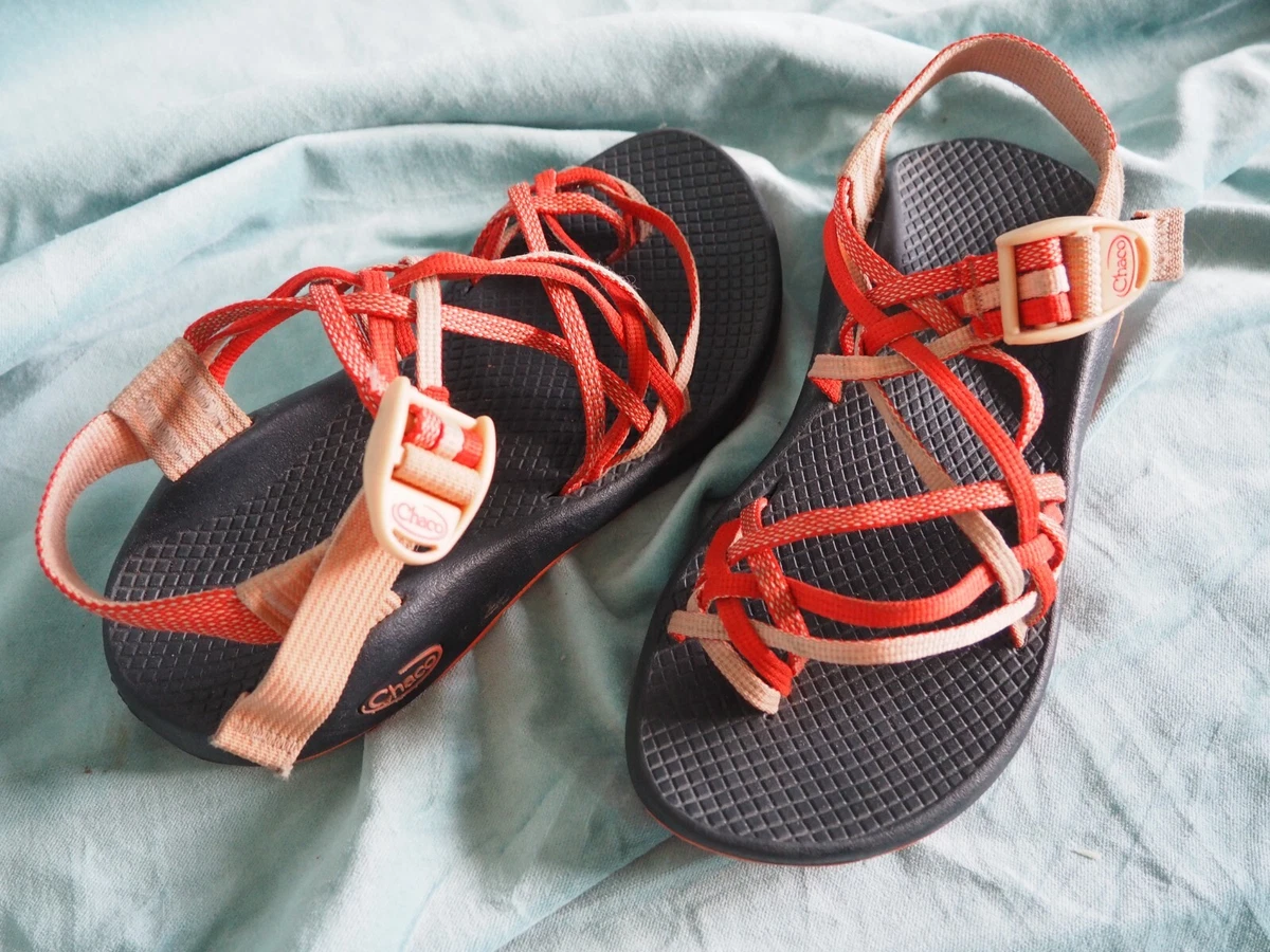 Chaco Z Cloud X2 Orange Strappy Toe Loop Adjustable Summer Water