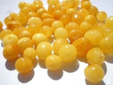 NATURAL BAROQUE POLISHED BALTIC HOLED AMBER LOOSE 50 BEADS EGG YOLK BUTTER 5 mm