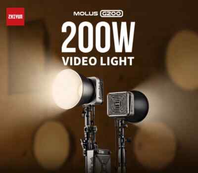 Zhiyun Molus G200 200W Bi-Color LED Video Light Bowen Mount Photography Lighting