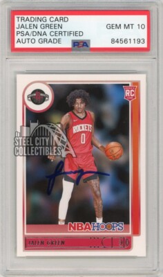 Jalen Green 2021-22 Panini Hoops Autograph Rookie Card #218 PSA