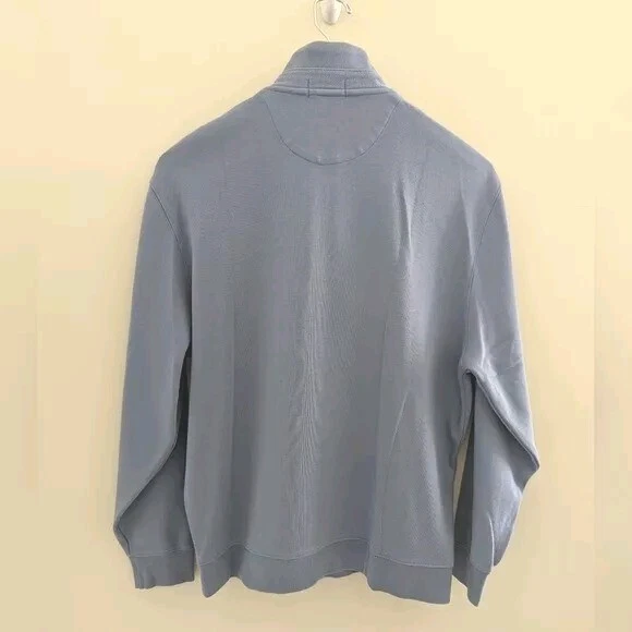 Vtg PEBBLE BEACH Pima Cotton 1/2 Zip Pullover Sweater MENS M GOLF Classic Blue - Image 4 of 4