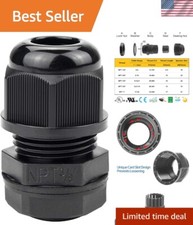 IP68 Waterproof Cable Glands - 25 Adjustable Nylon Connectors for Security