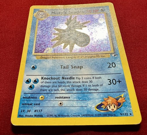 Pokemon Juego de Cartas Coleccionables Misty's Seadra 9/132 Gimnasio Héroes Holo Raro Ilimitado *Remolino* - Imagen 3 de 4