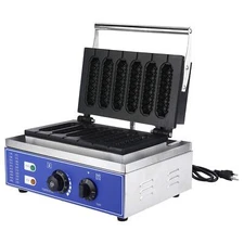 DasMarine Commercial 6Pcs Waffle Makers Hot dog Making Machi