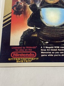 Nobunaga&rsquo;s Ambition Vidpro Card Nintendo NES Vintage Toys R Us  Display Card