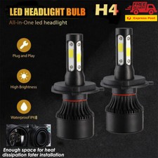2x H4 9003  LED HB2 Headlight Kit Globes Bulbs Hi/Low Beam 2000W 30000LM White