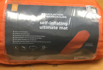 Mountain Warehouse Self Inflating Ultimate Mat Orange / Grey 180 X  
