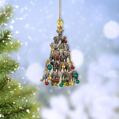 Elephant Christmas Ornament, Elephant Xmas Ornament, Elephant Christmas Tree
