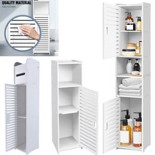 Bathroom Shelf Cabinet Cupboard White Bedroom Storage Free Standing Organizer