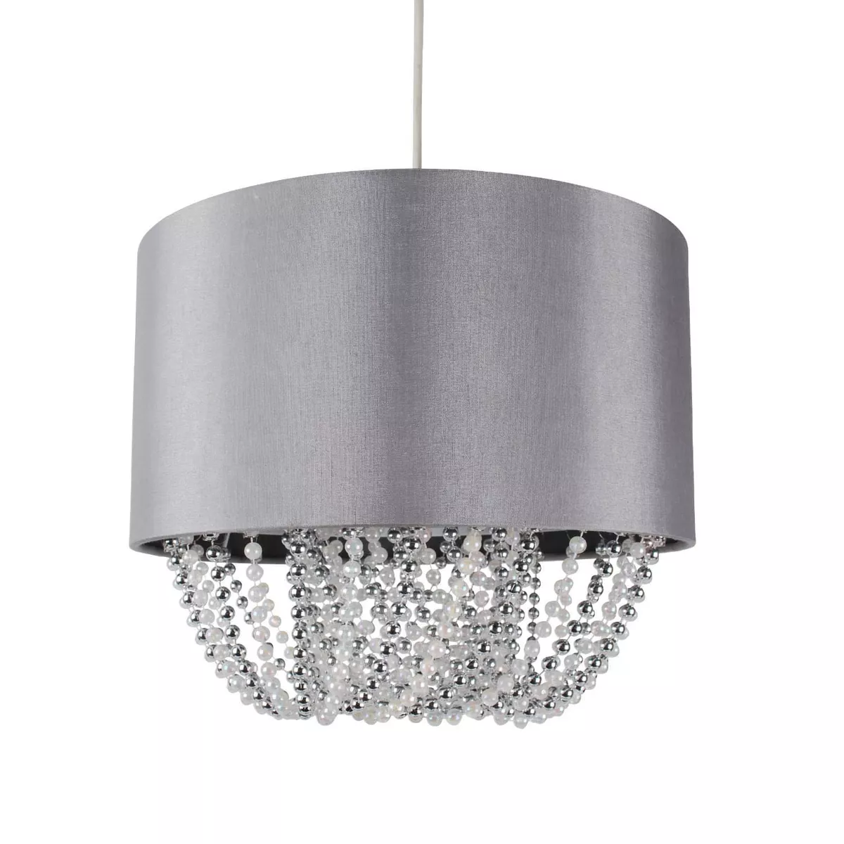 Grey lamp shade with crystal droplets deals