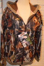Women's Master Sportswoman Full Zip Hooded Camo Fleece Lined Jacket Coat L, 2xl