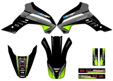 2021-2025 KLX 140 R RL SURGE Black Senge Graphics Kit Compatible with Kawasaki