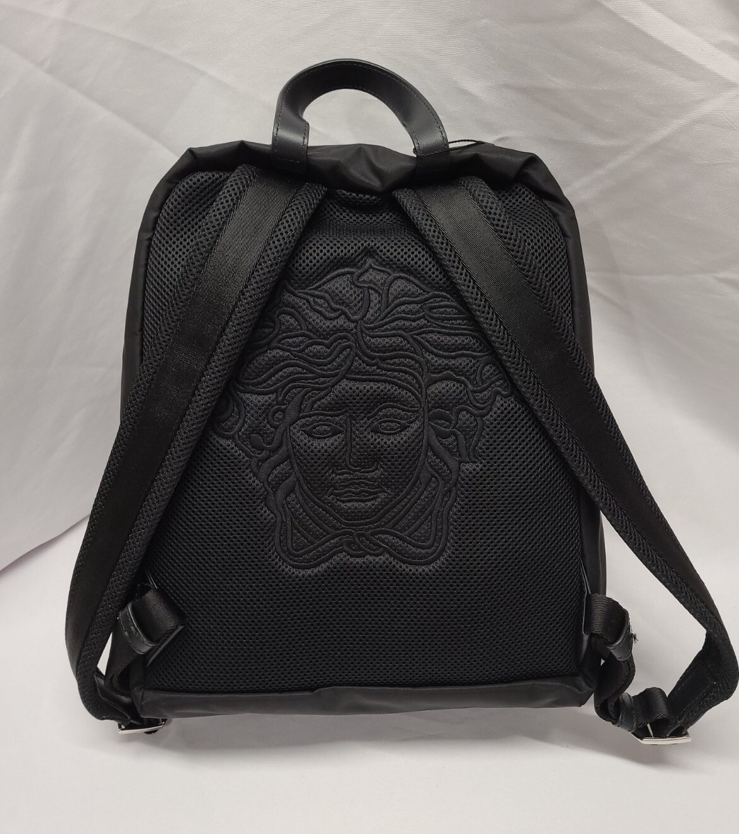 ORIG $1450 Authentic Versace La Medusa Black Mens Nylon Backpack Bag New w  Tags! | eBay