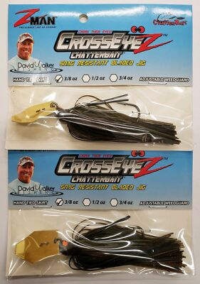 2- Z- Man Chatterbait Crosseye Z Weedless 3/8oz SMOKED IT  2 Pack VALUE BUY |B6