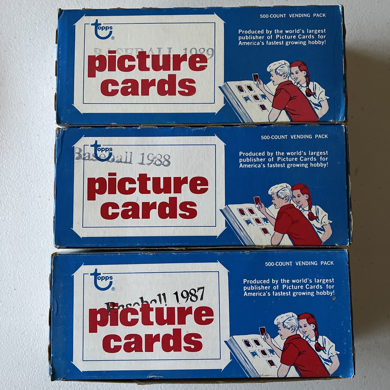 Topps History Box Topps 1987, 1988 & 1989 Baseball Vending Boxes 1500 cards many stars ...