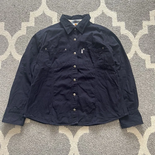 carhartt for women blue button up work shirt