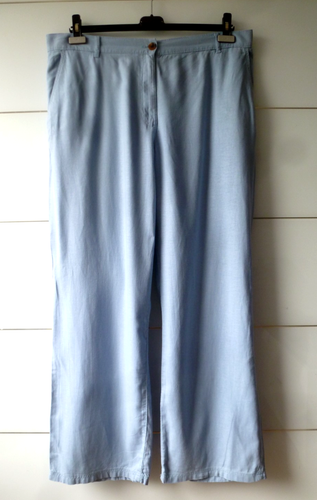 H&M Halbleinen Hose Sommerhose Gr. 50 - hellblau / gerades Bein