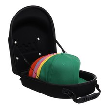 Hat Travel Case Baseball Cap Carrier for 6 Hats, Durable Black Exterior I...