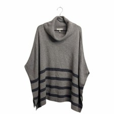 Banana Republic Factory Women Wool Blend Grayish Tan Poncho Sweater Cowl Neck M