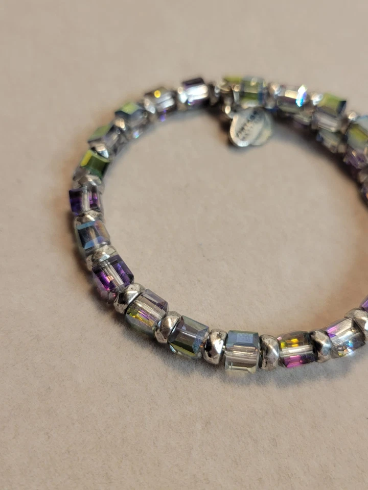 Alex and Ani Vintage 66 Bracelet Crystal Beaded Sterling Silver - Image 4 of 4