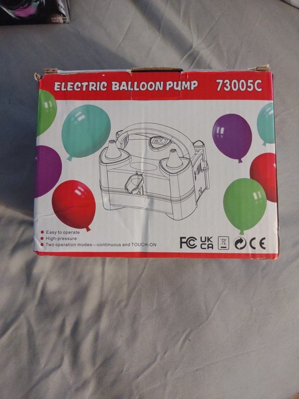 Portable Two Nozzle 110V Electric Balloon Inflator Pump Orange NIB