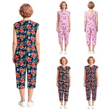 Women Romper Casual Bodysuit Loose Cut Jumpsuit Elderly Pyjamas Hospitals