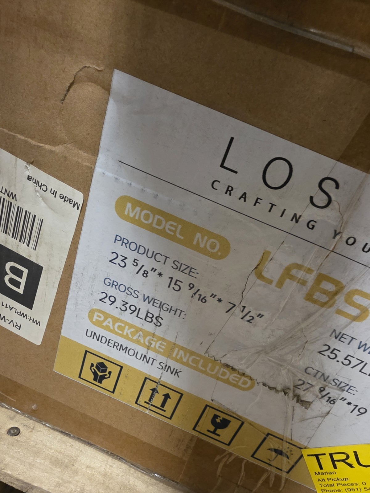 Los Flexi 24 in. Rectangular Undermount Bathroom Sink, Undercounter