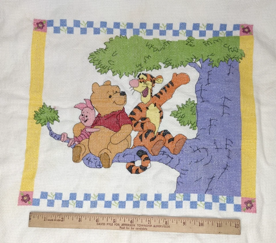 Leisure Arts Winnie The Pooh Tree Branch Cross Stitch Completed 12”X13” - Image 2 of 4