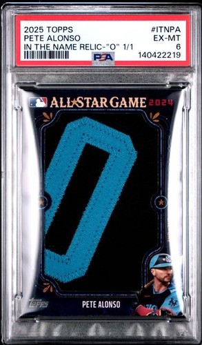 2025 Topps Pete Alonso All Star The Name Relic Jumbo Game Worn Patch 1/1 PSA 6