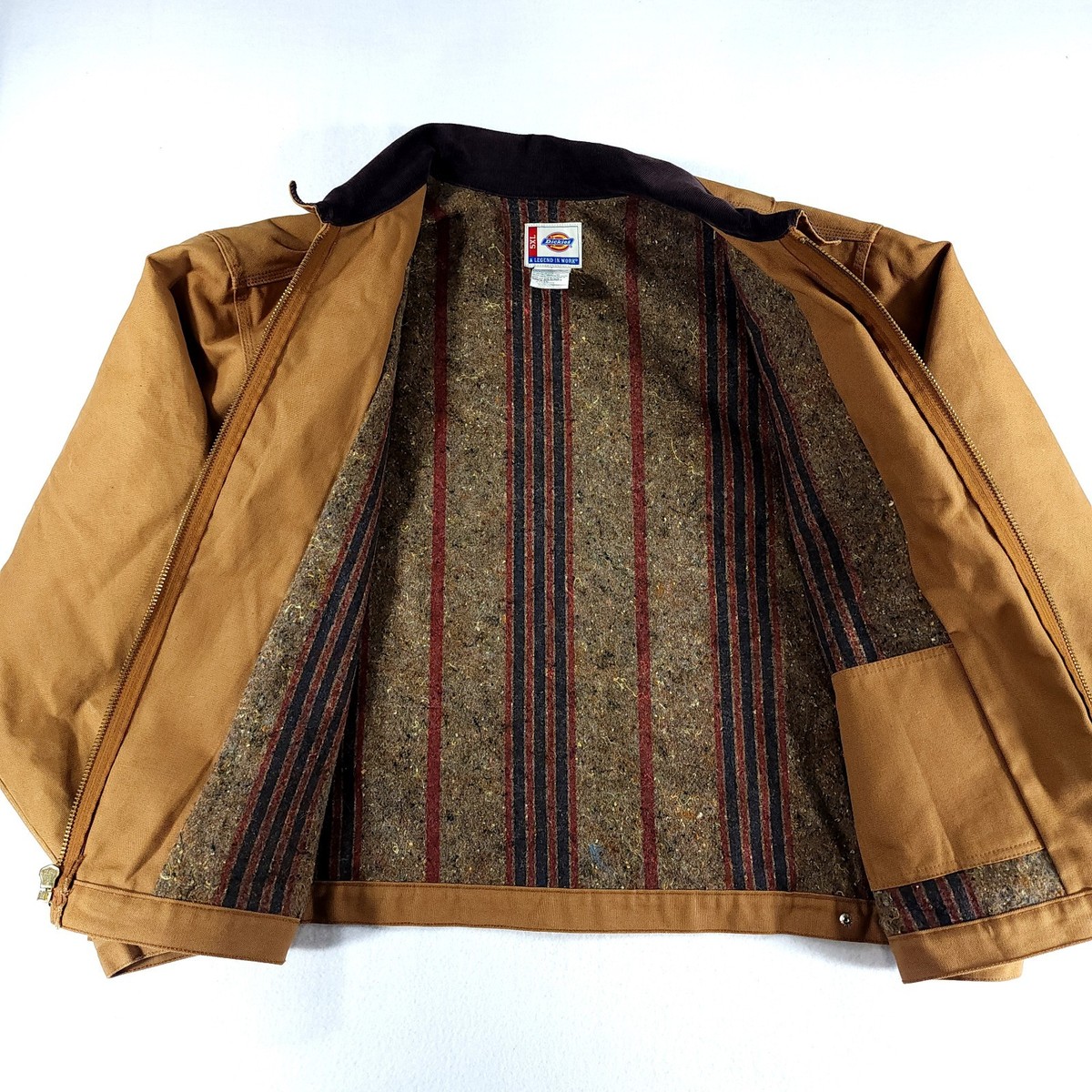 Vintage Dickies Detroit Style Work Jacket Brown Blanket Lined