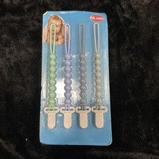 Slotic 4 Pack Chewable Silicone Pacifier Clip