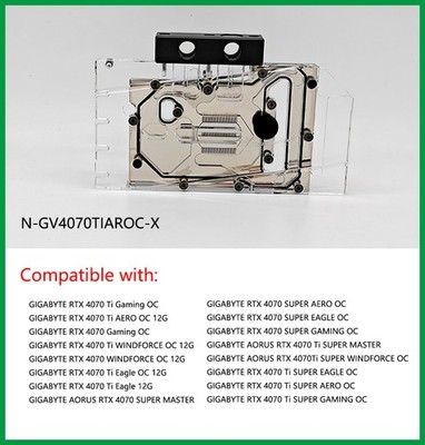 GPU Block For GIGABYTE RTX 4070Ti/4070 SUPER AORUS/ Master Gaming OC/AERO OC 12G