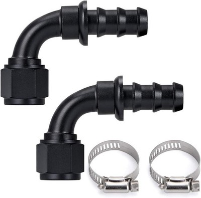 10AN 90 Degree Female Swivel to Push Lock Barb Type Hose Fitting End For Rubber