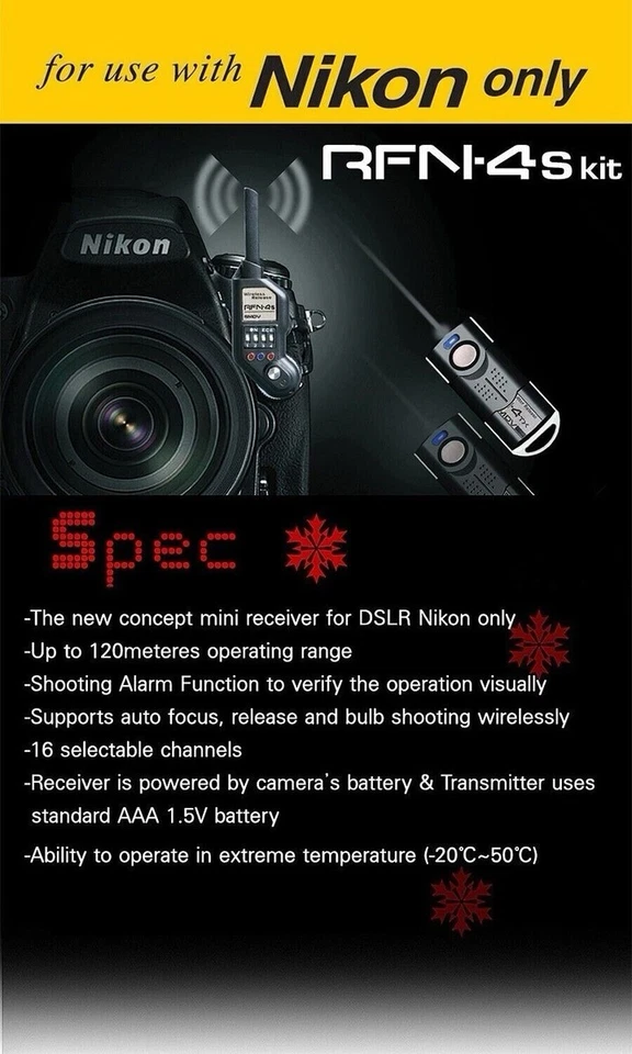 SMDV Wireless Shutter Release Remote Receiver [RFN4s RX] ONLY for Nikon DSLR SLR - Image 4 of 4