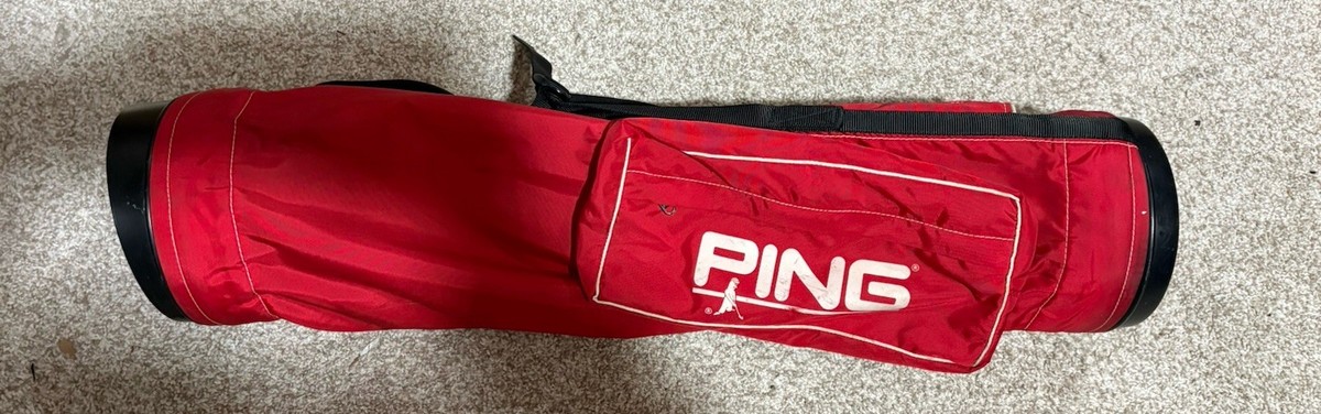PING KIRSTEN ゴルフバッグ レッド Vtg Mr Ping Karsten Sunday Carry Pencil Red Golf Bag Single Strap