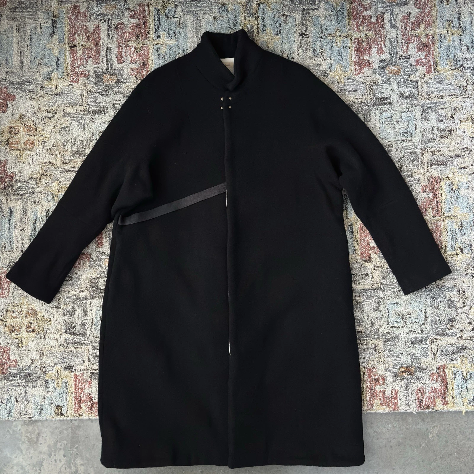 Suzuki Takayuki stand fall collar coat black men's size S M Auralee wool Japan - product detail image 1