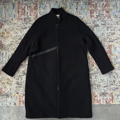 Suzuki Takayuki stand fall collar coat black men's size S M Auralee wool Japan - product listing photo