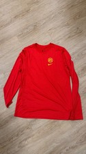 Nike Atlanta Hawks NBA ATL Logo Dri-FIT Long Sleeve Shirt Red Gold Mens Medium N