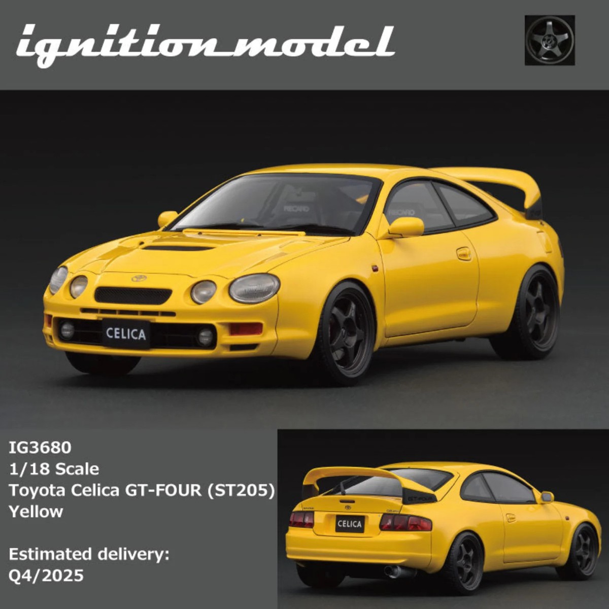 Ignition Model 1:18 Toyota Celica GT-4 (ST205) White/ Yellow